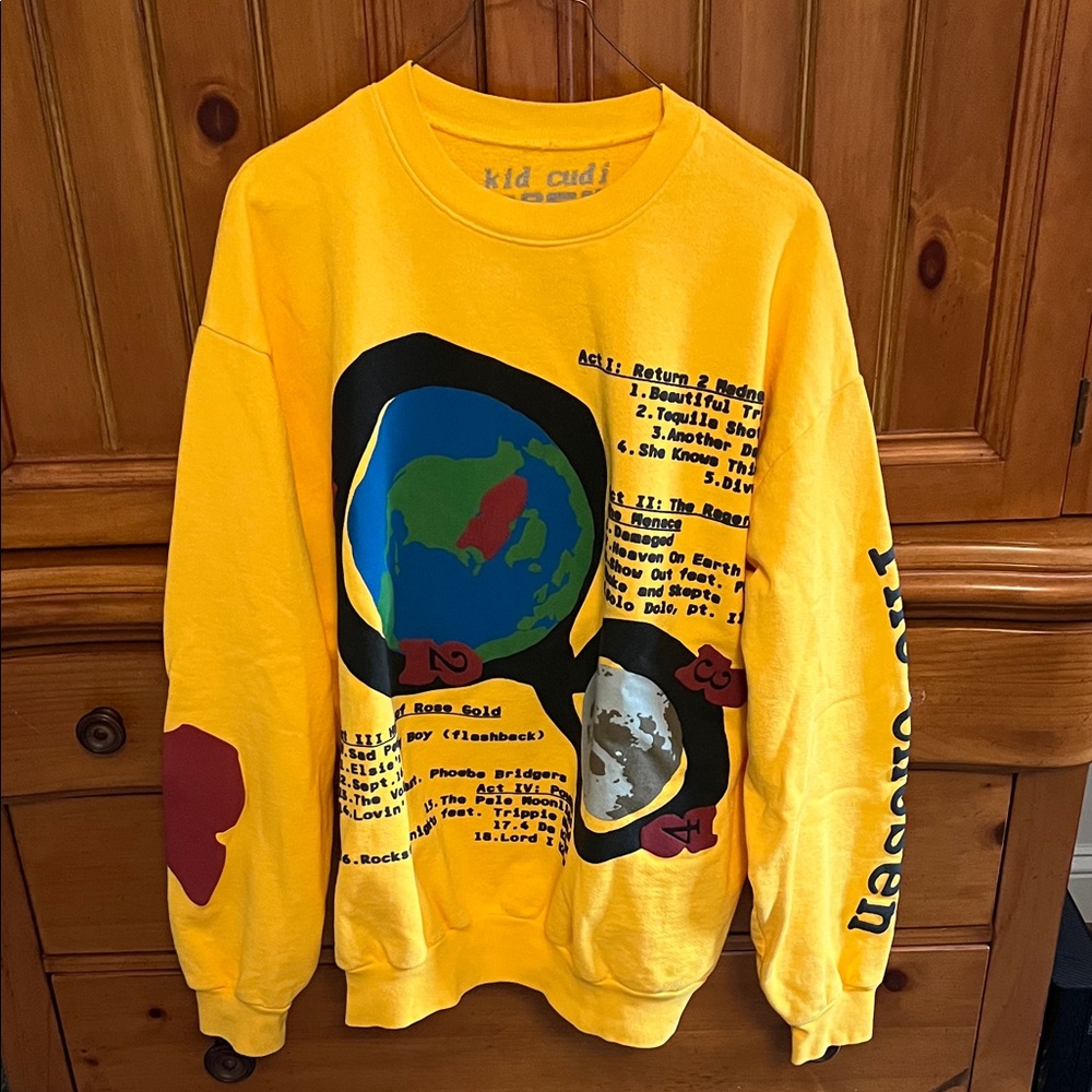 Kid Cudi Yellow Graphic Sweatshirt